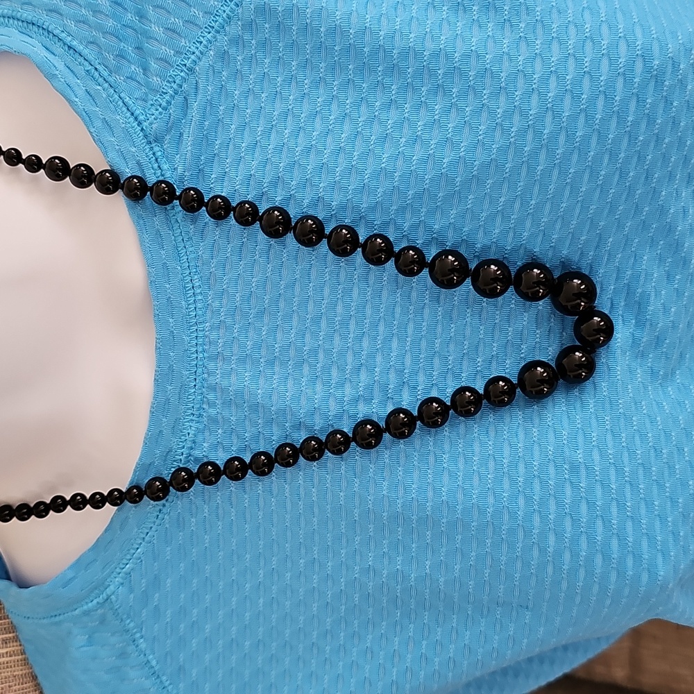 Vintage Black Onyx Beaded Necklace - Picture 2 of 7